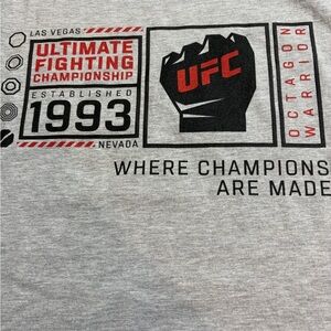 UFC Gray and Red Graphic Tee